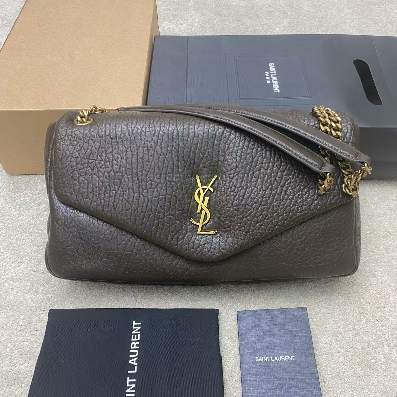 Saint Laurent YSL Pebbled Flap Shoulder Bag