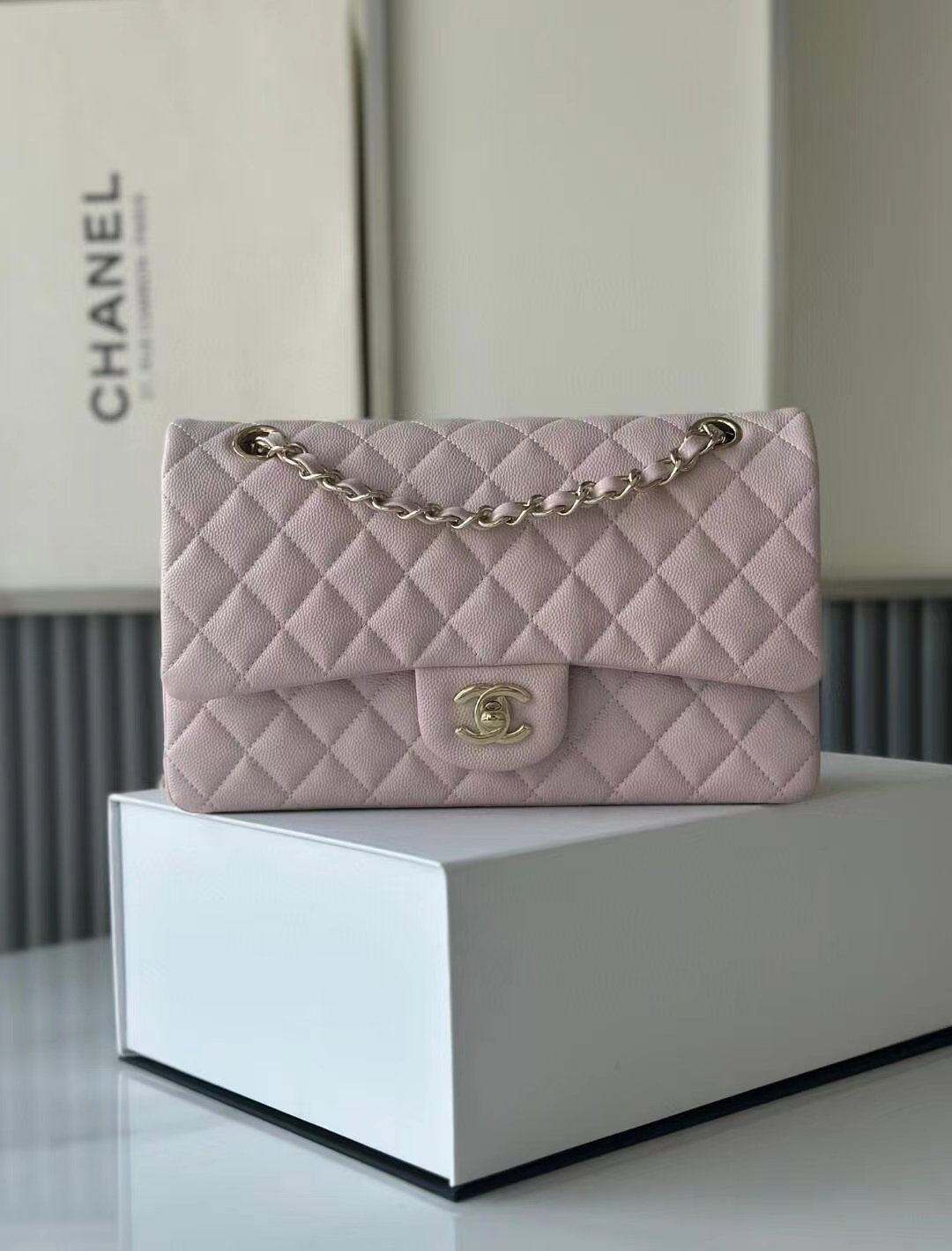CHANEL-Style Quilted Flap Shoulder Bag