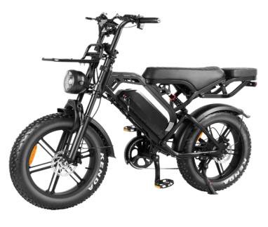 Black Fat-Tire Electric Utility Bike