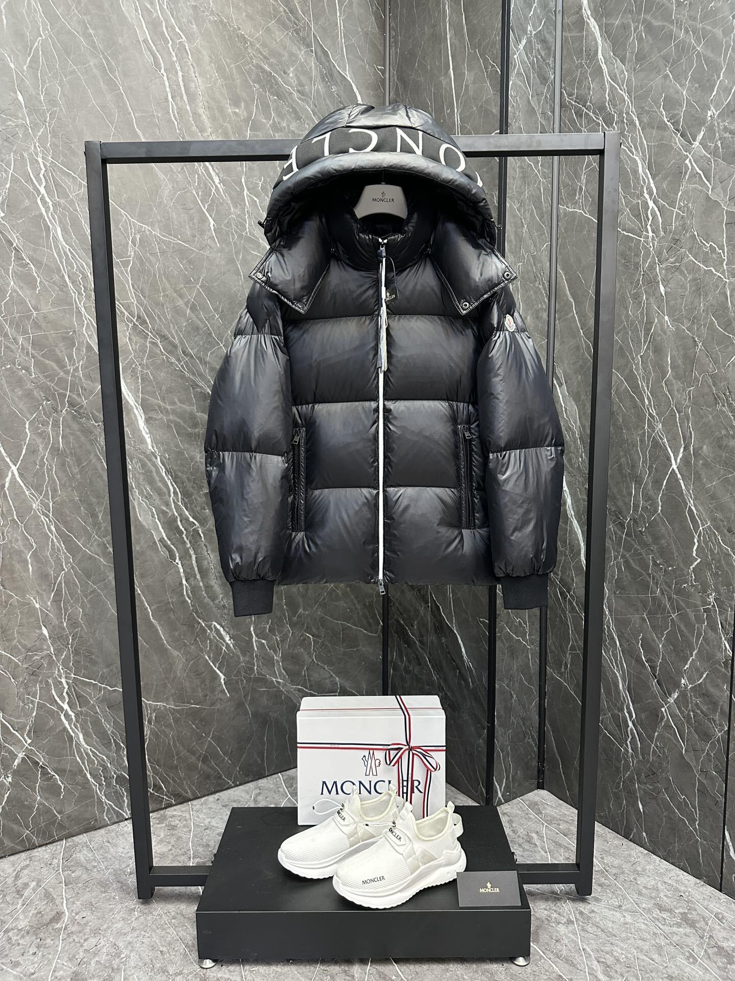 Moncler Logo Hood Puffer Jacket
