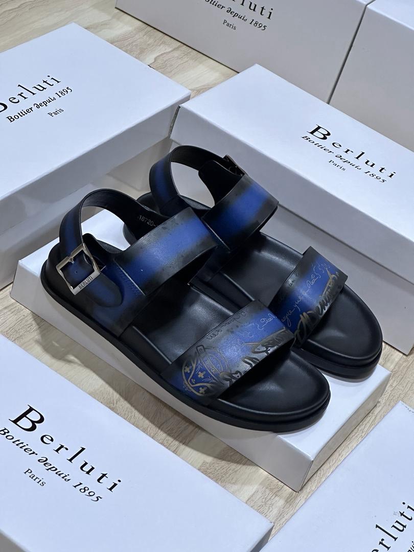 Berluti Graphic Two-Strap Sandals