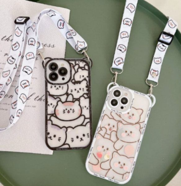 Cartoon Cat Phone Case Lanyard