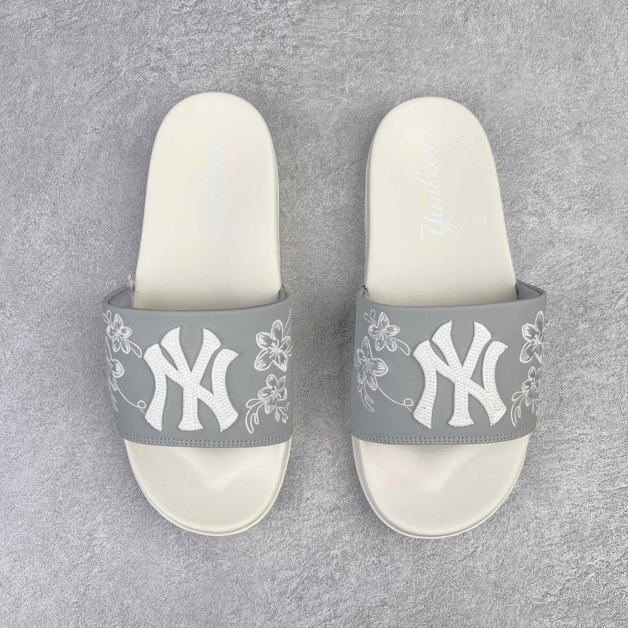 NY Floral Logo Slide Sandals