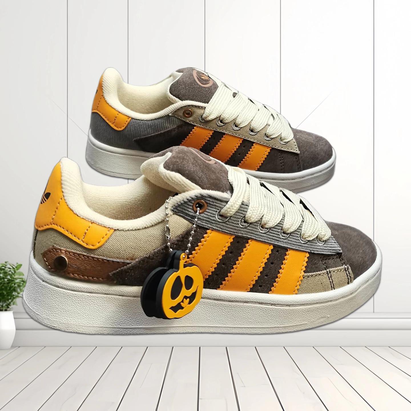 Brown and Orange Platform Sneakers
