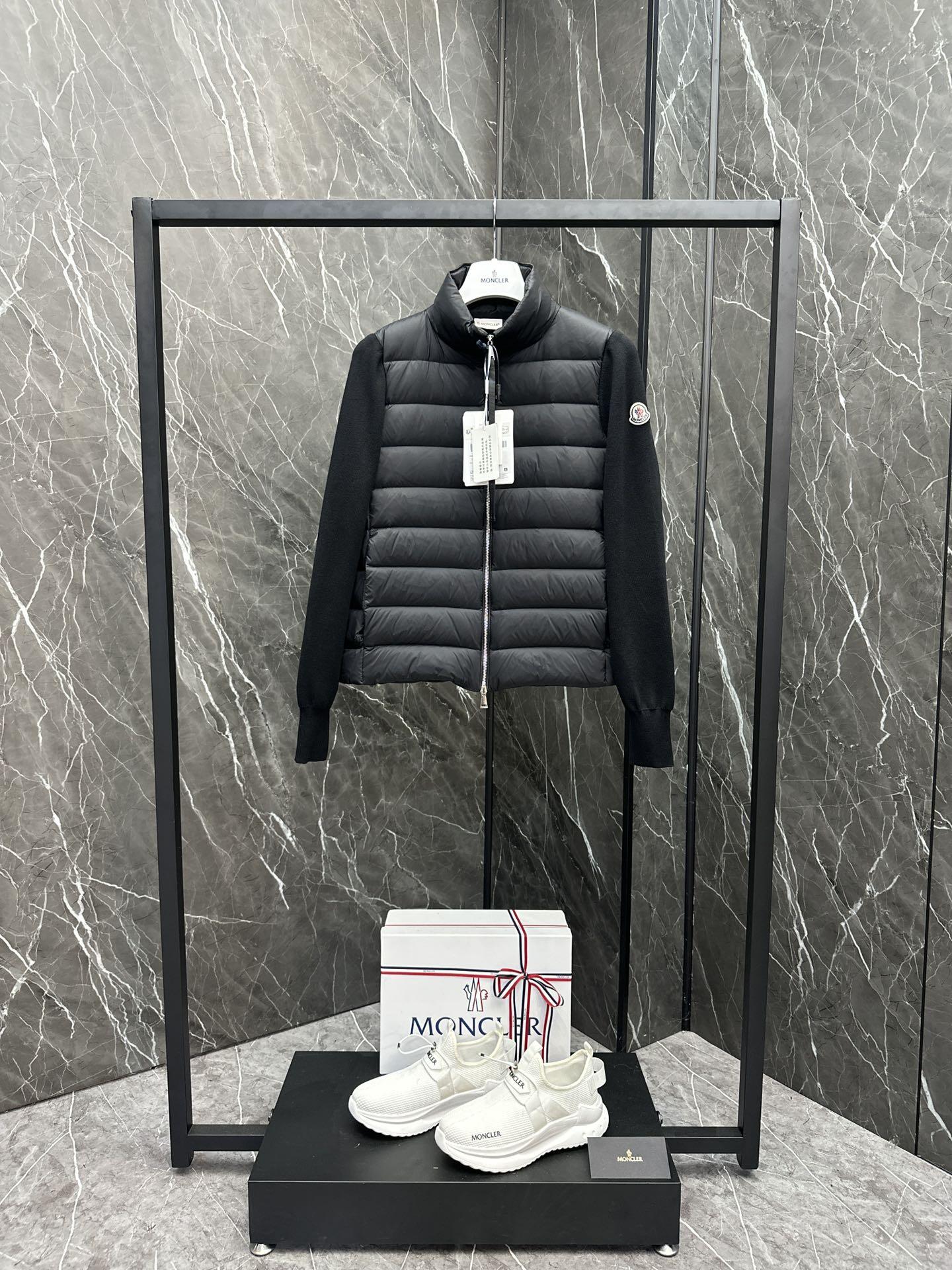 MONCLER Black Hybrid Puffer Jacket