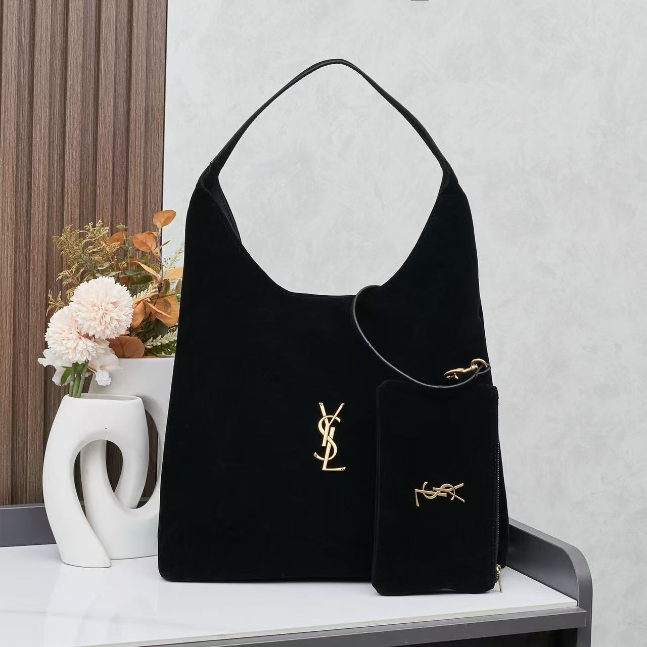 Saint Laurent YSL Hobo Bag with Pouch
