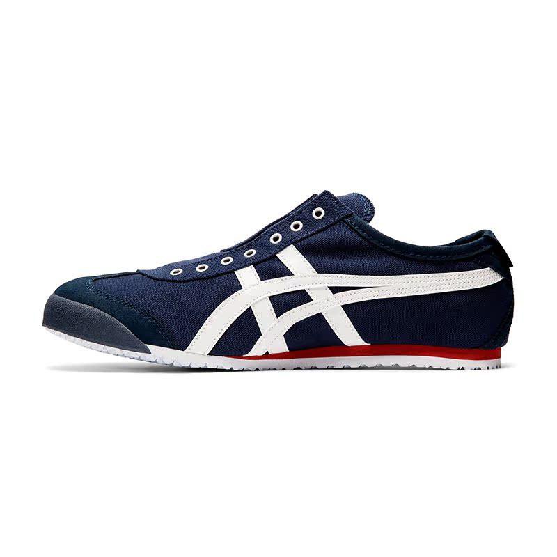 Low-Top Casual Sneakers - Navy, White and Red