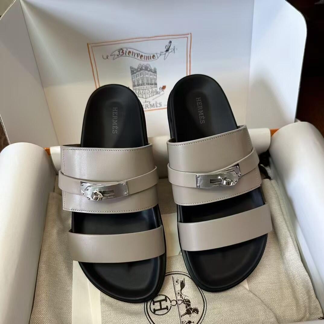Hermès Men's Triple-Strap Buckle Slide Sandals