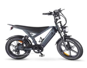Black Fat-Tire Long-Seat Electric Bike