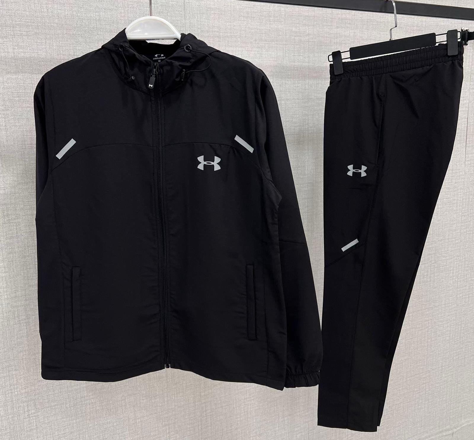 Under Armour Black Reflective-Trim Tracksuit