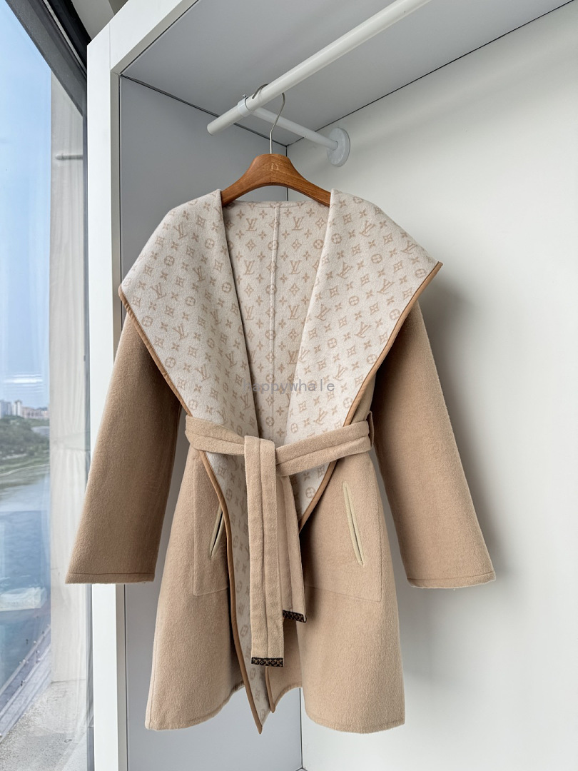 Monogram Hooded Belted Coat