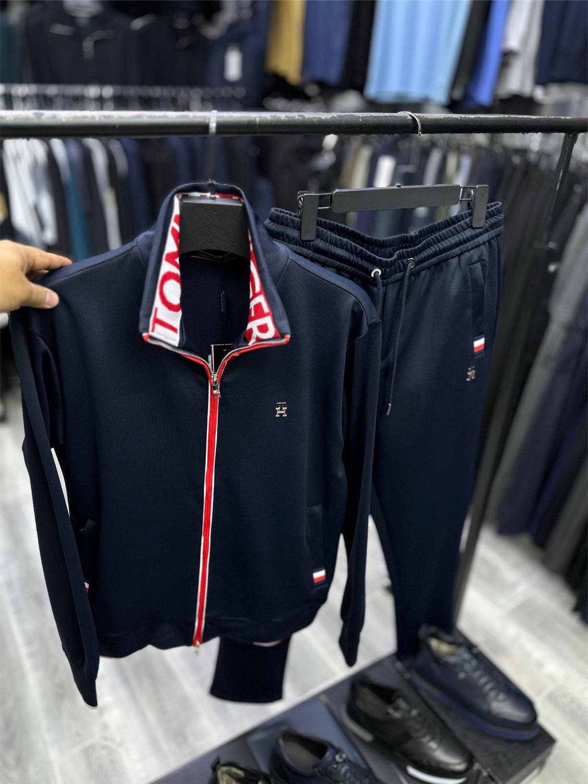 Navy Full-Zip Track Jacket and Jogger Set