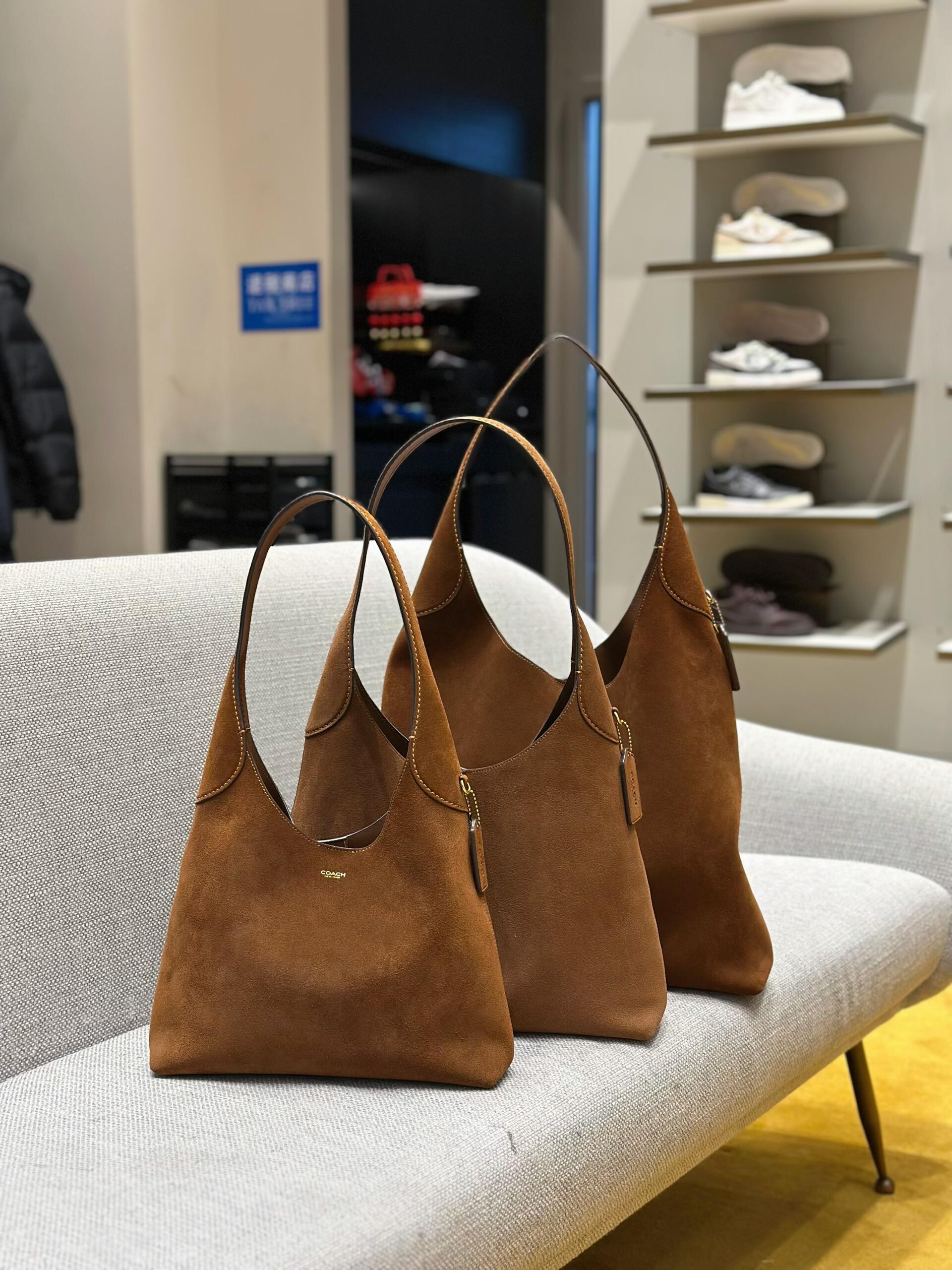 Coach Suede Hobo Bag - Brown