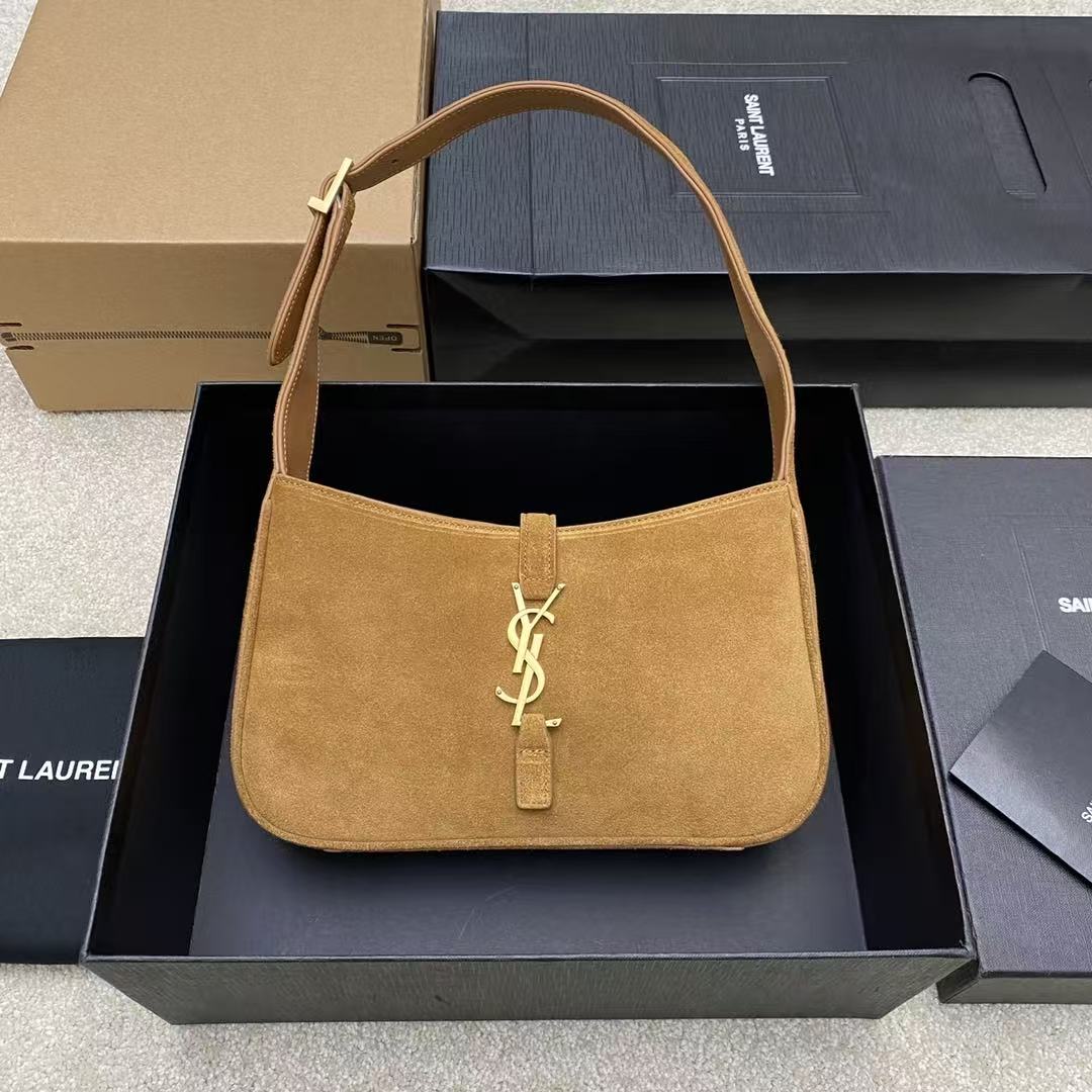 Saint Laurent Tan Suede Shoulder Bag