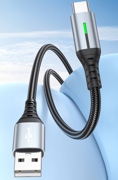 NF21 LED Braided USB-to-USB-C Cable