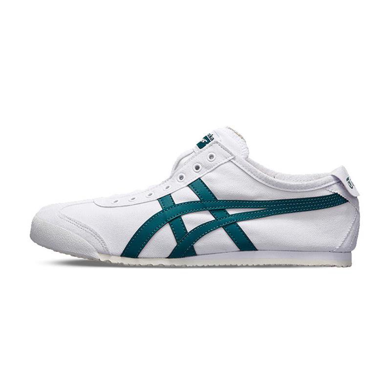Low-Top Casual Sneakers - White and Teal