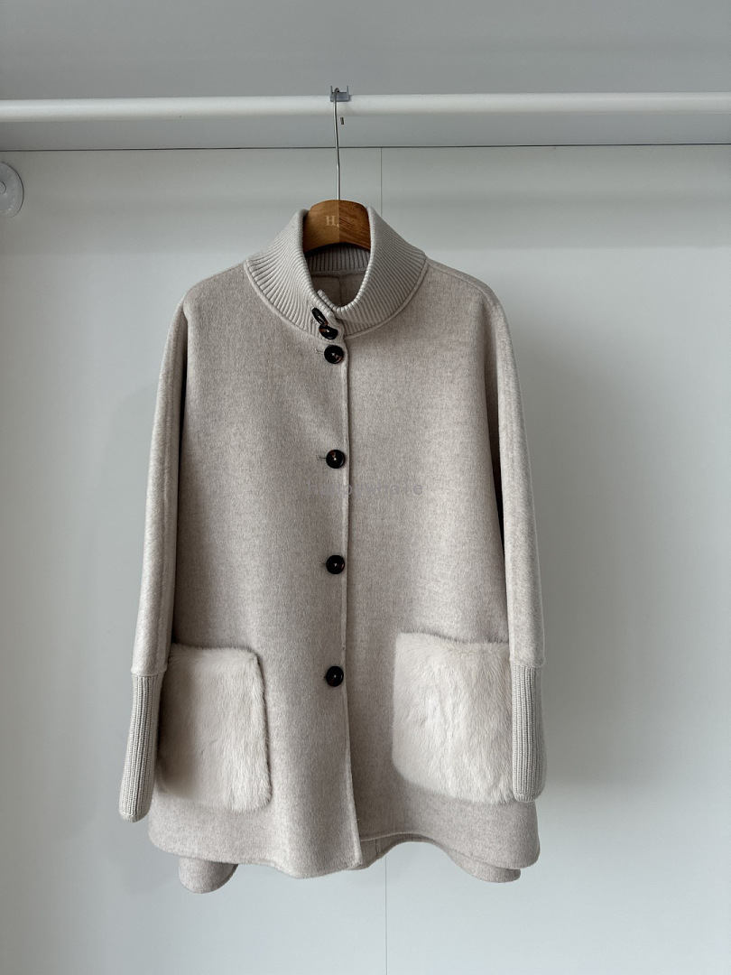 Faux Fur Pocket Knit Cardigan