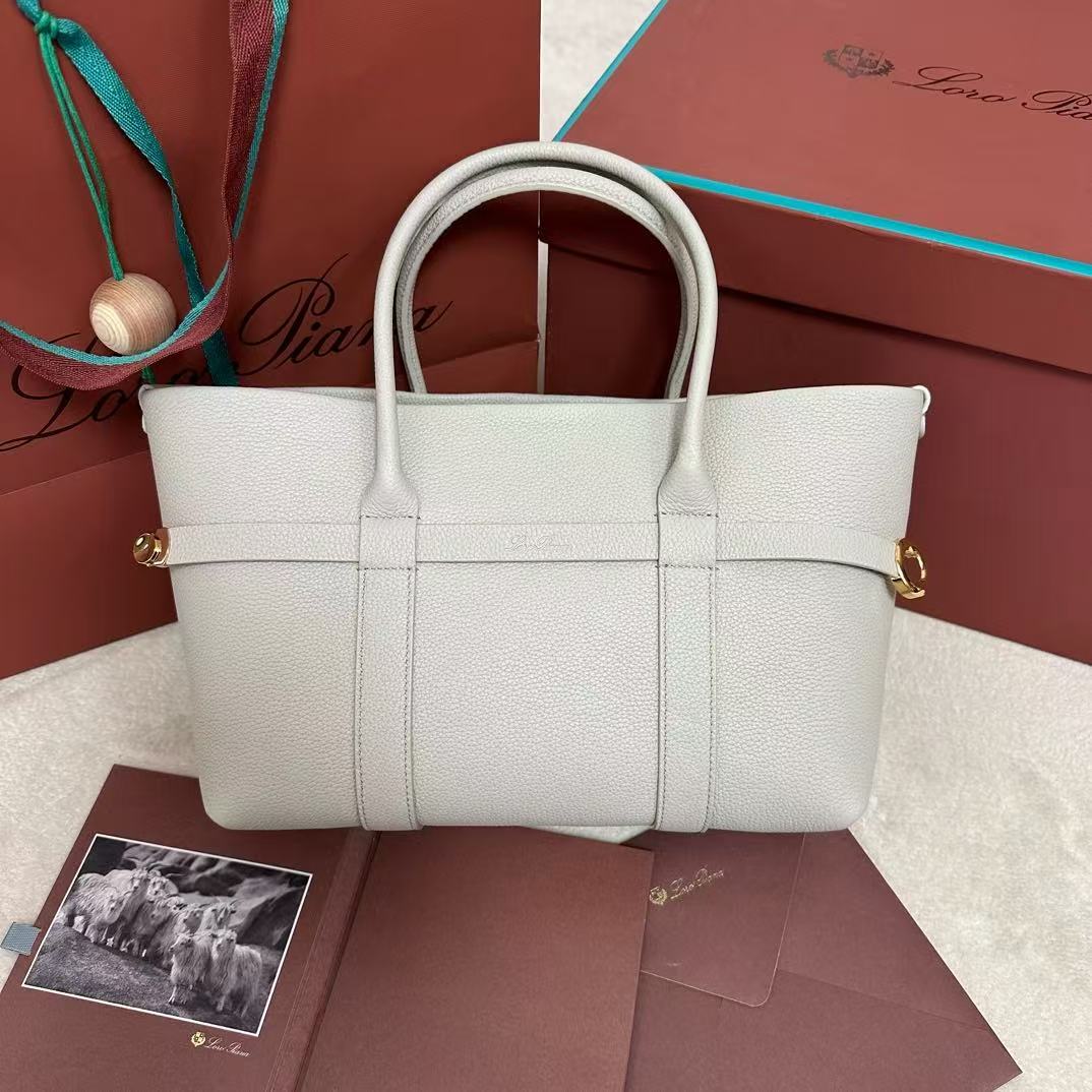Loro Piana White Top-Handle Tote Bag