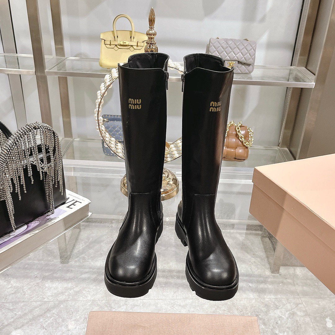 Miu Miu Knee-High Leather Boots