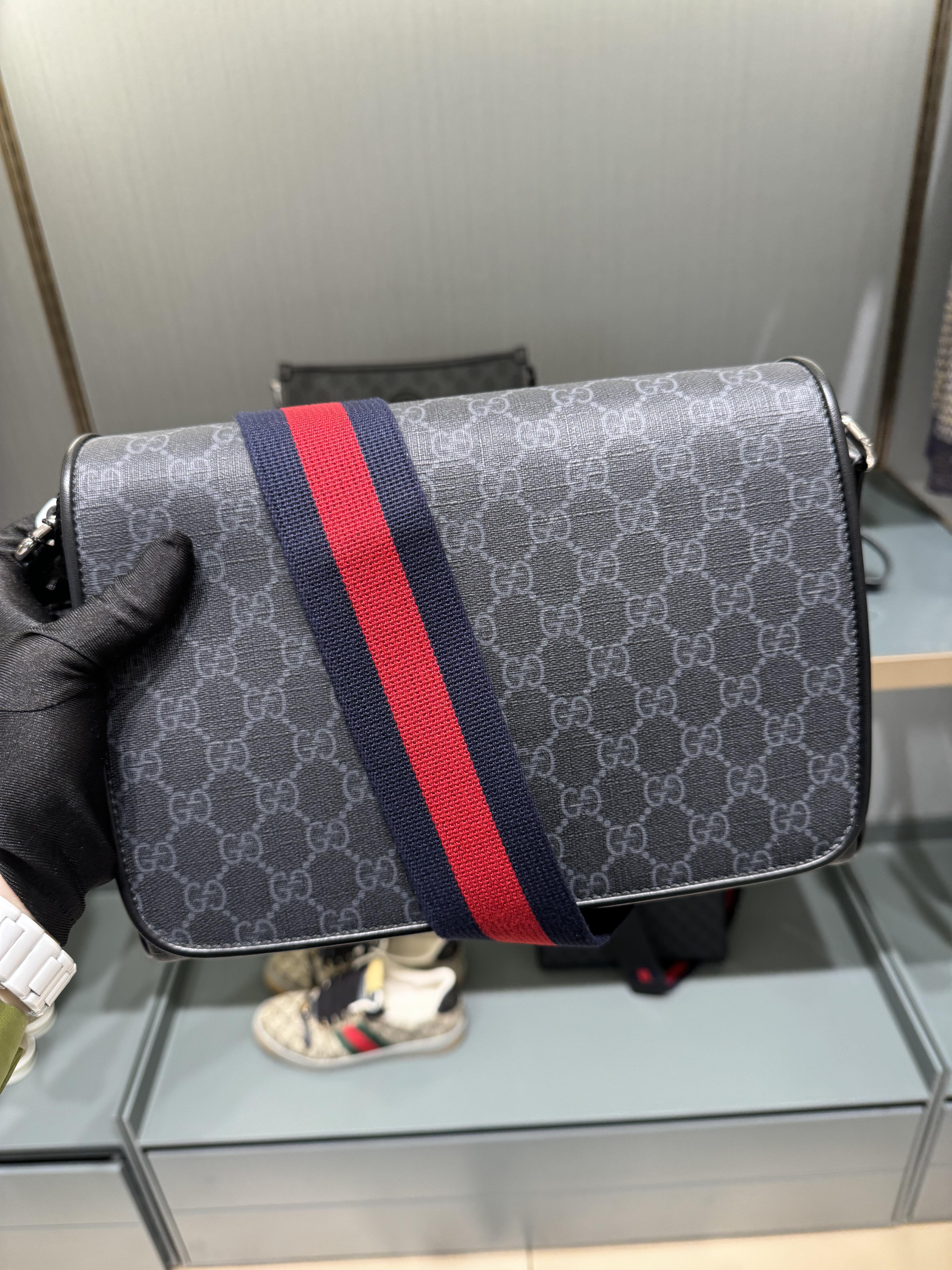 Gucci GG Monogram Flap Messenger Bag