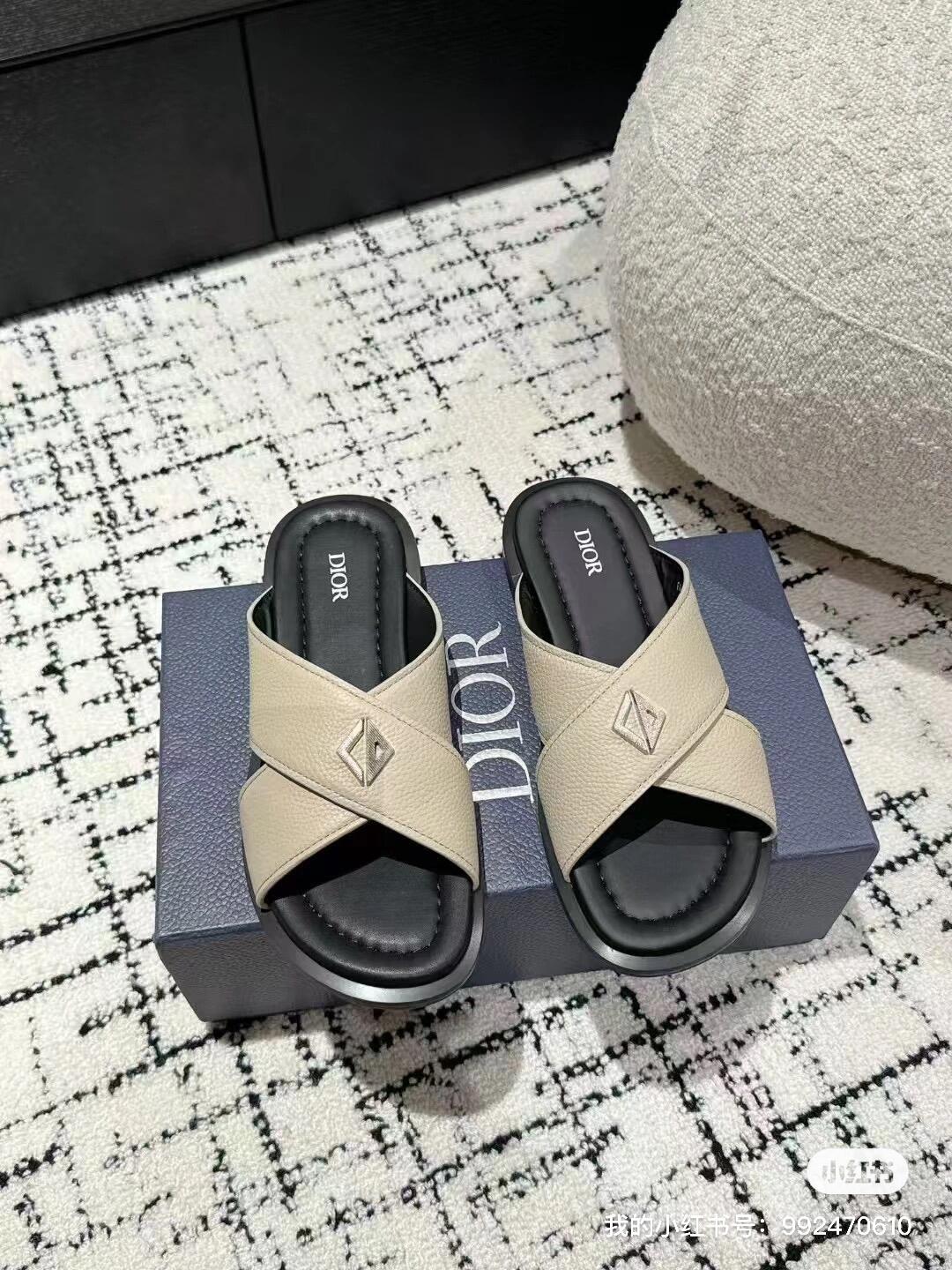 Dior Crisscross Strap Slide Sandals