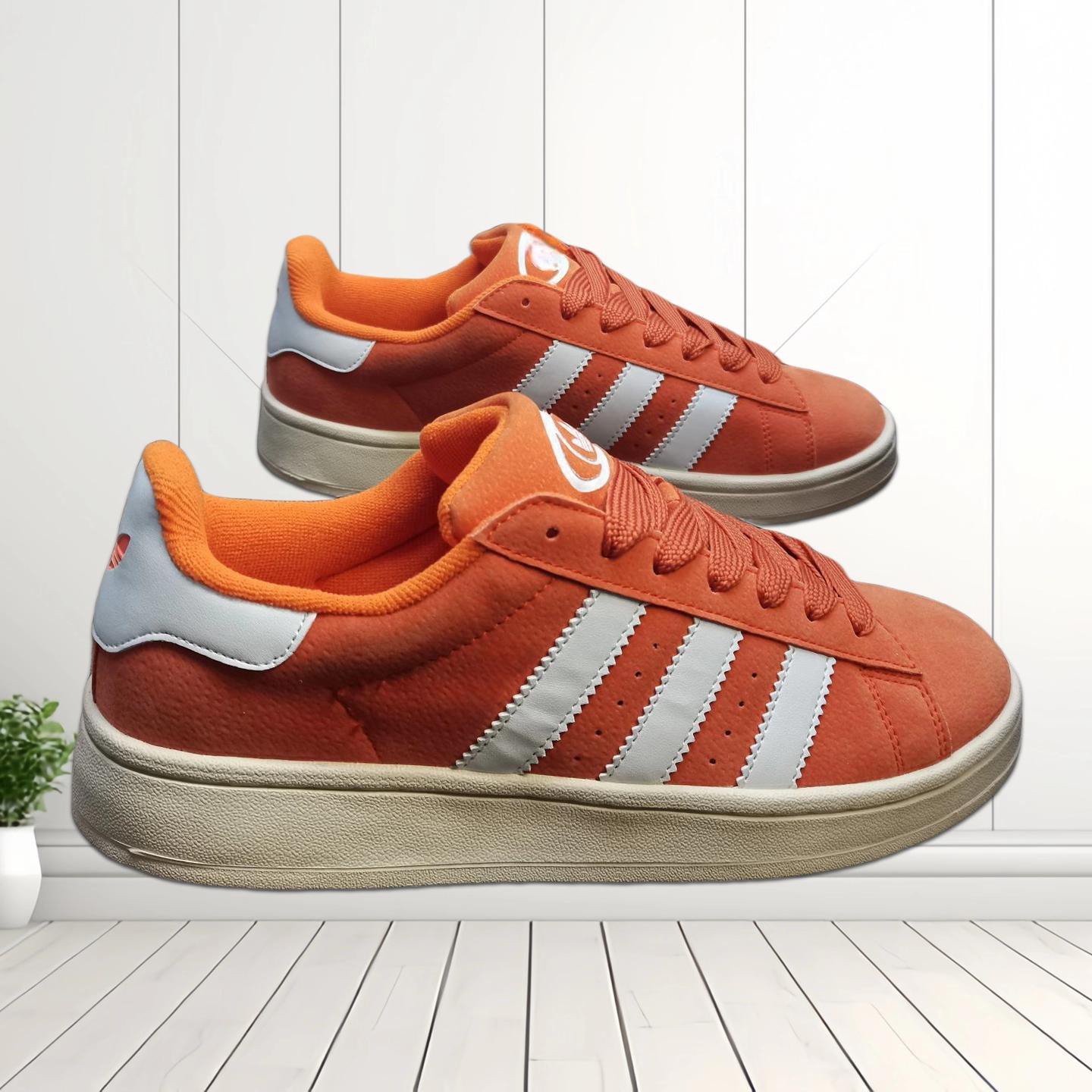 Orange Low-Top Sneakers