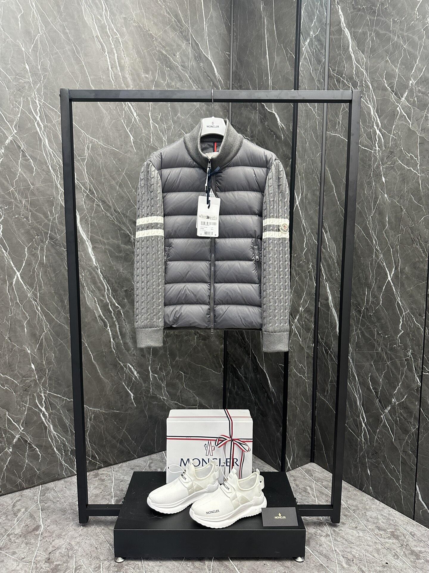 MONCLER Cable-Knit Hybrid Puffer Jacket