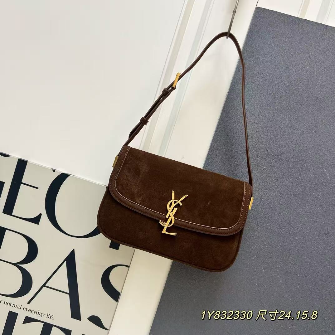 1Y832330 Brown Suede-Style Shoulder Bag