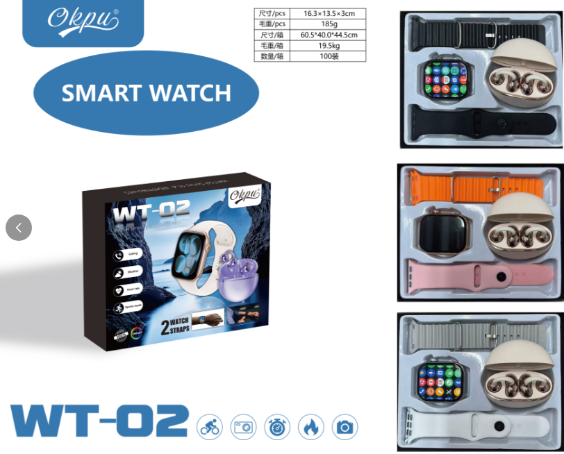 Okpu WT-02 Business Smart Watch and Bluetooth Earbuds Set