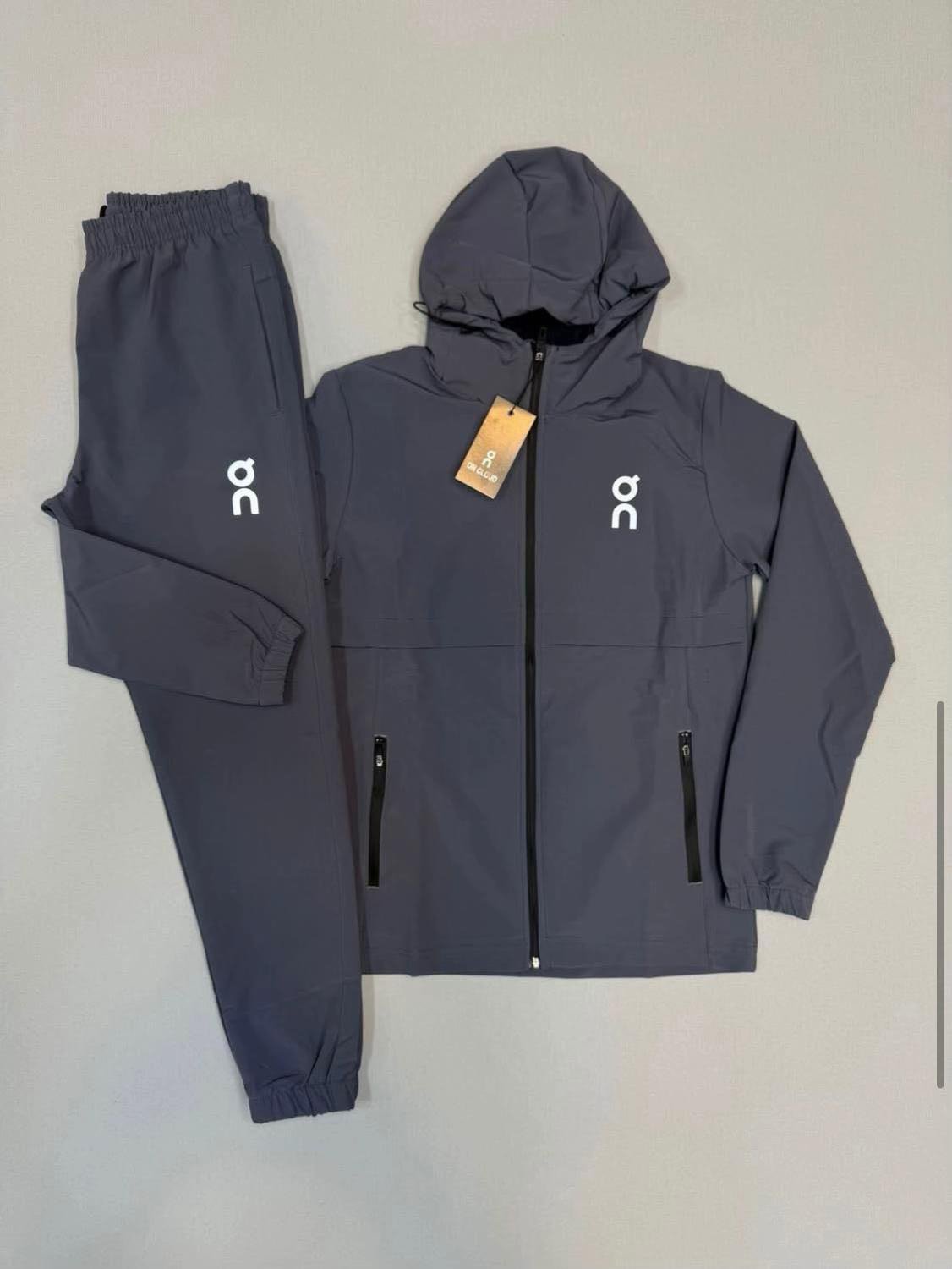 On Running Charcoal Hooded Tracksuit