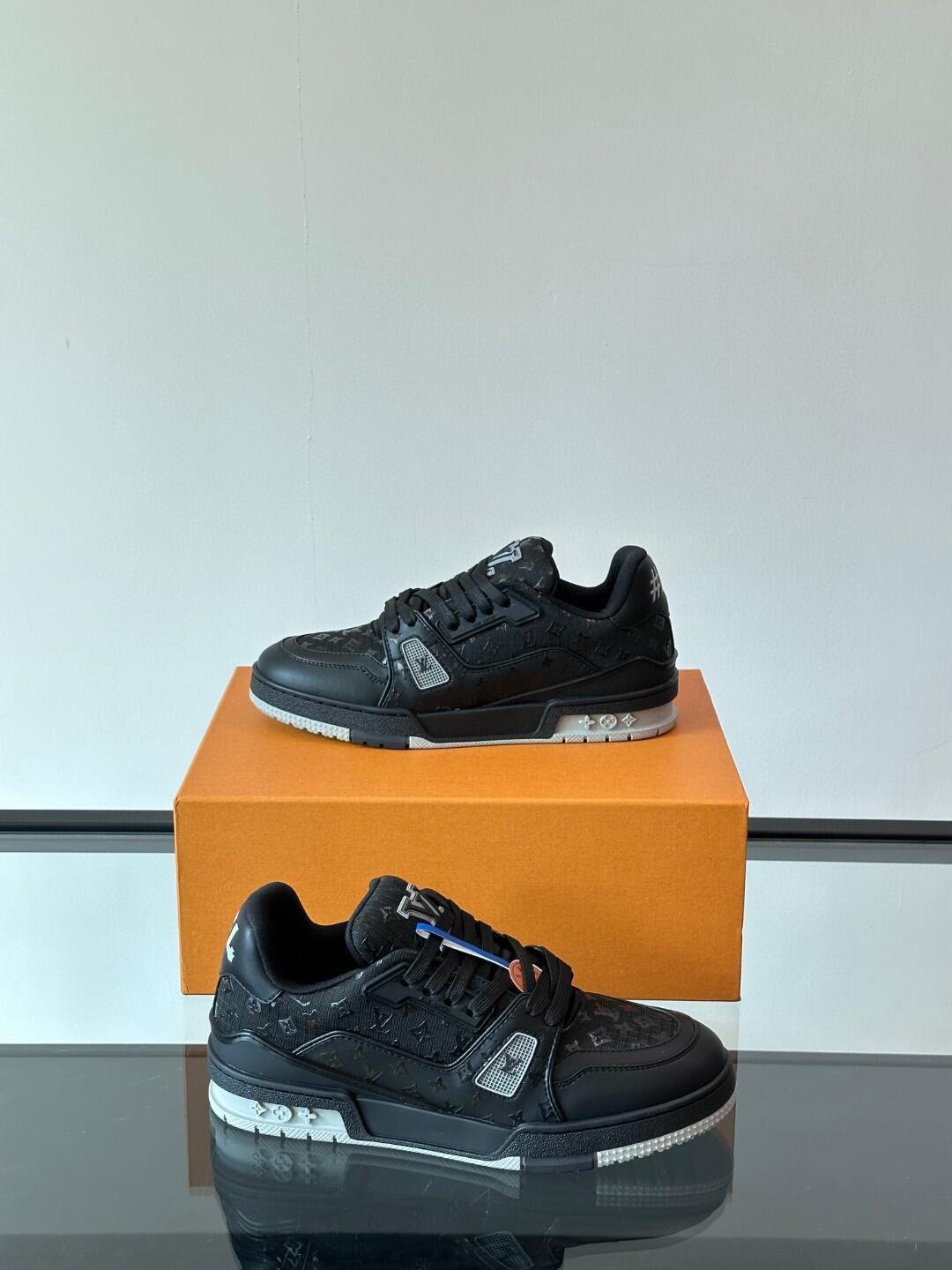 Black Tonal Monogram Low-Top Sneakers