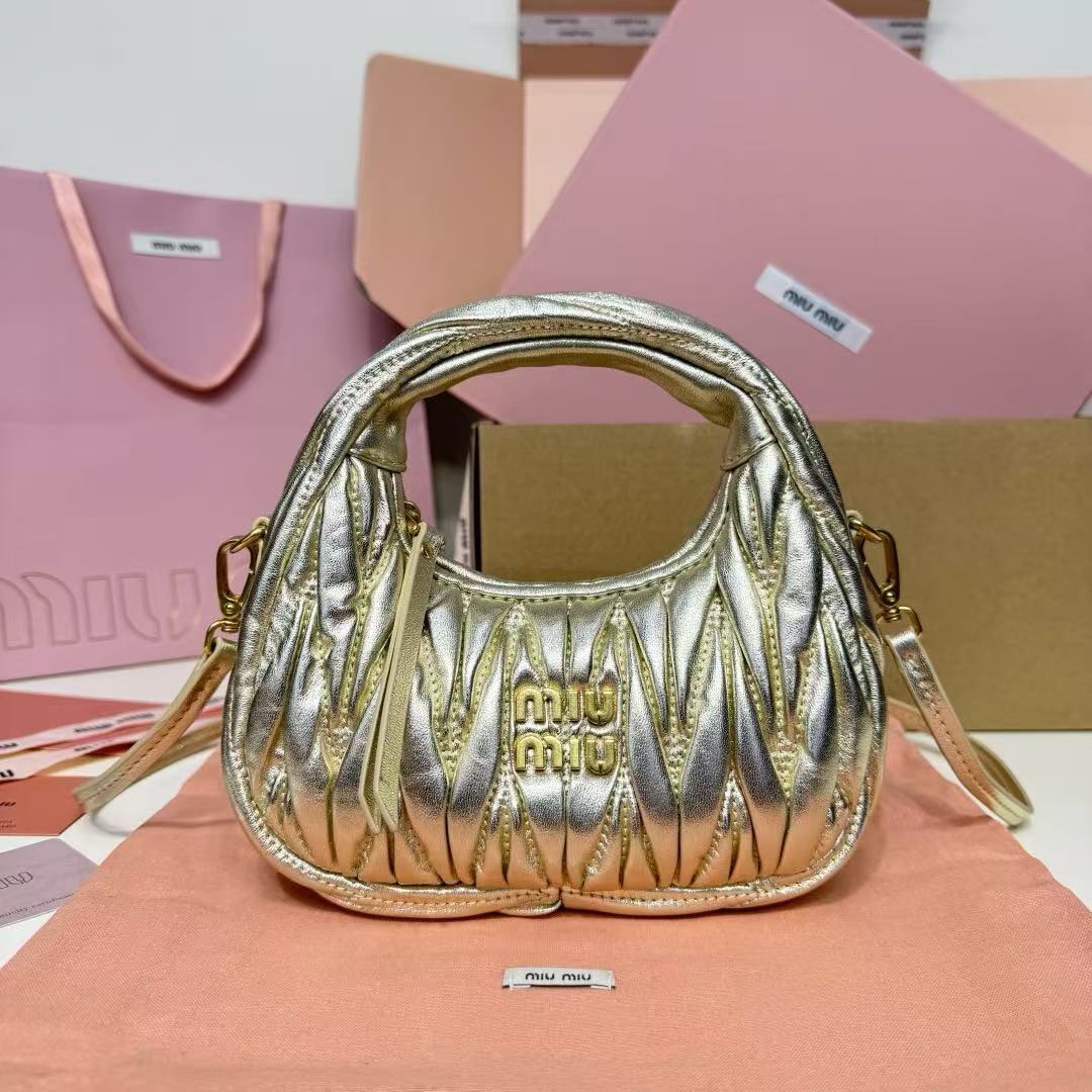 Miu Miu Metallic Matelassé Mini Handbag