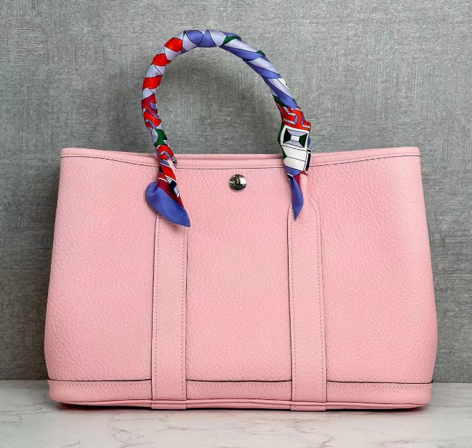 Pink Pebbled Tote Bag with Handle Scarf
