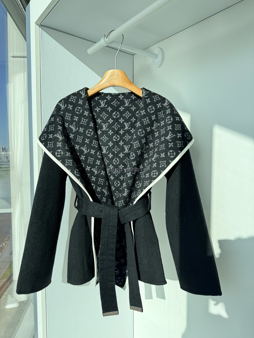 Monogram Hooded Belted Jacket