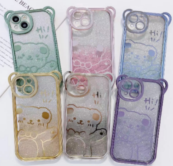 Glitter Cartoon Cat Phone Case