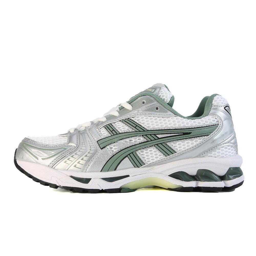White and Green Mesh Running Shoes