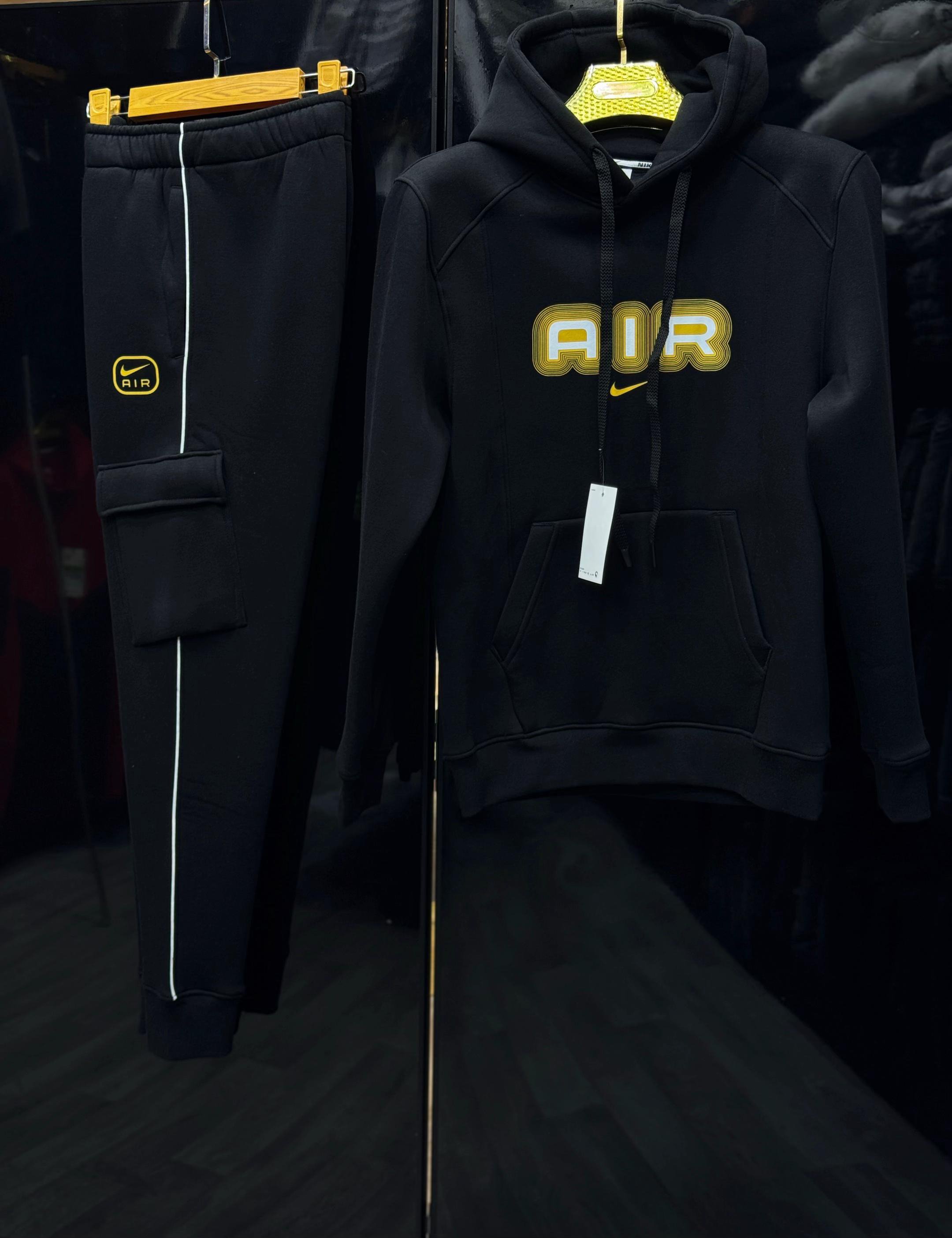 AIR Black Cargo Hoodie Tracksuit