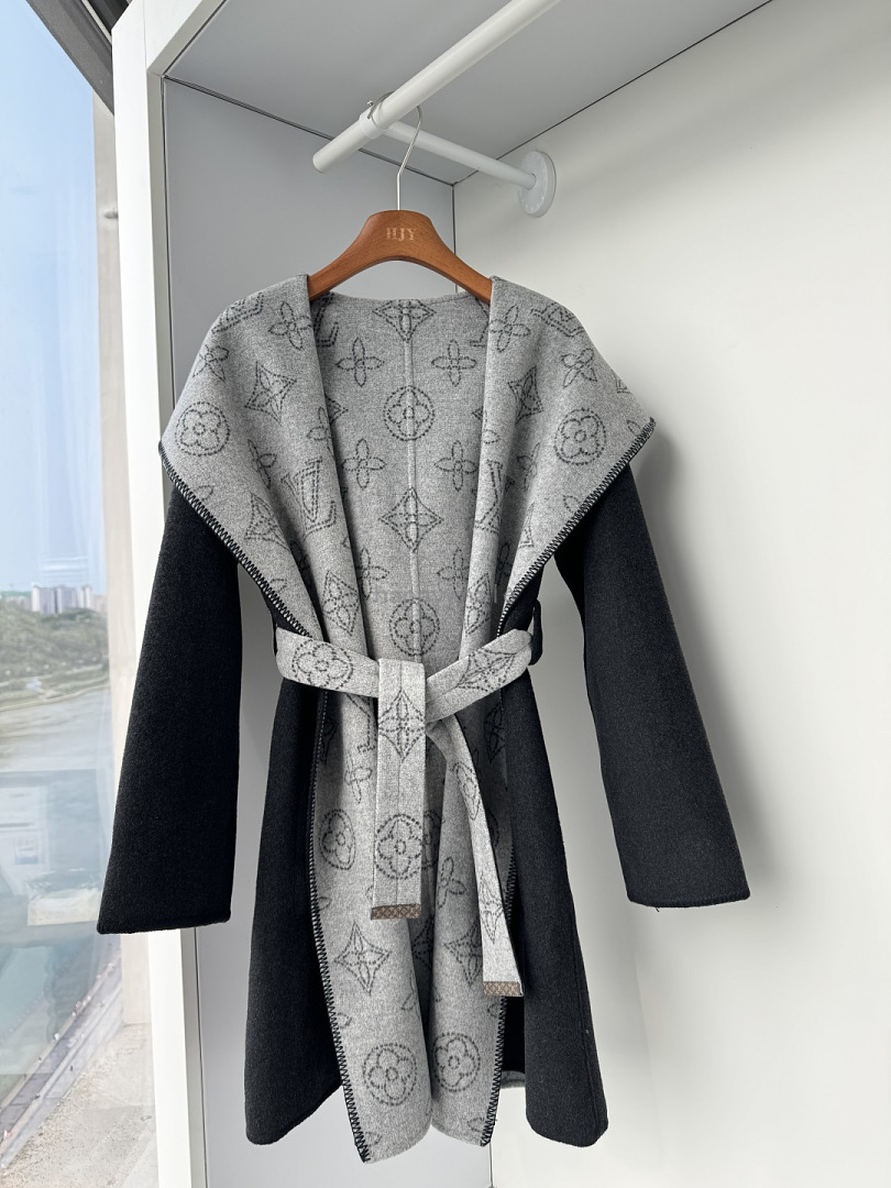 Women's Reversible Hooded Wrap Coat