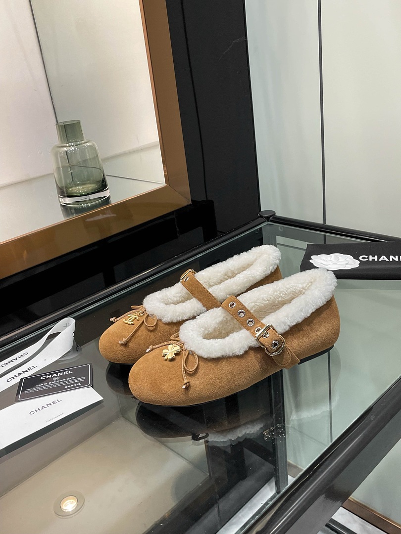 Shearling Lined Mary Jane Flats