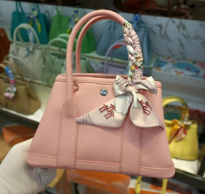 Pink Textured Top-Handle Handbag