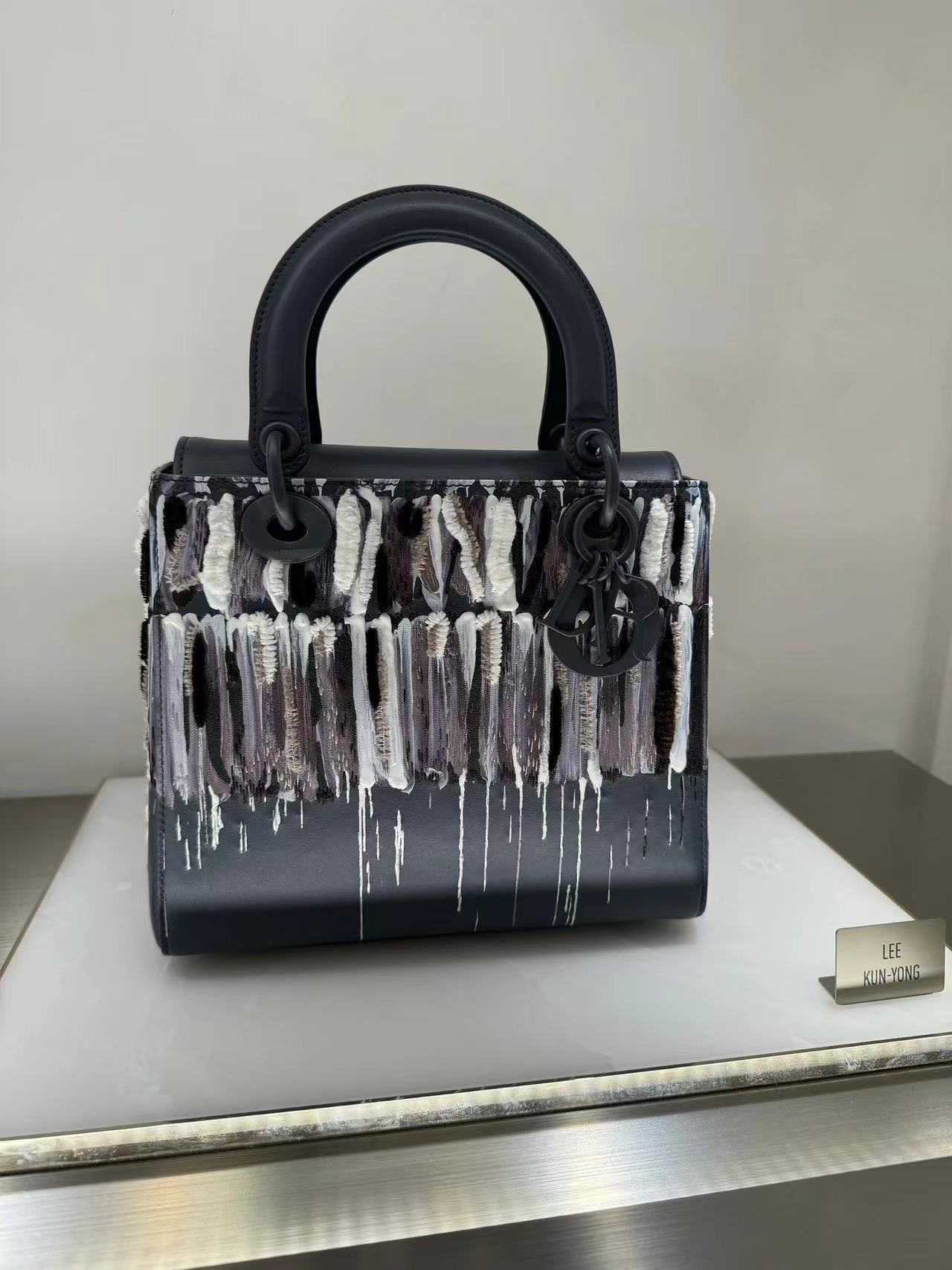 Monochrome Fringe Top-Handle Bag