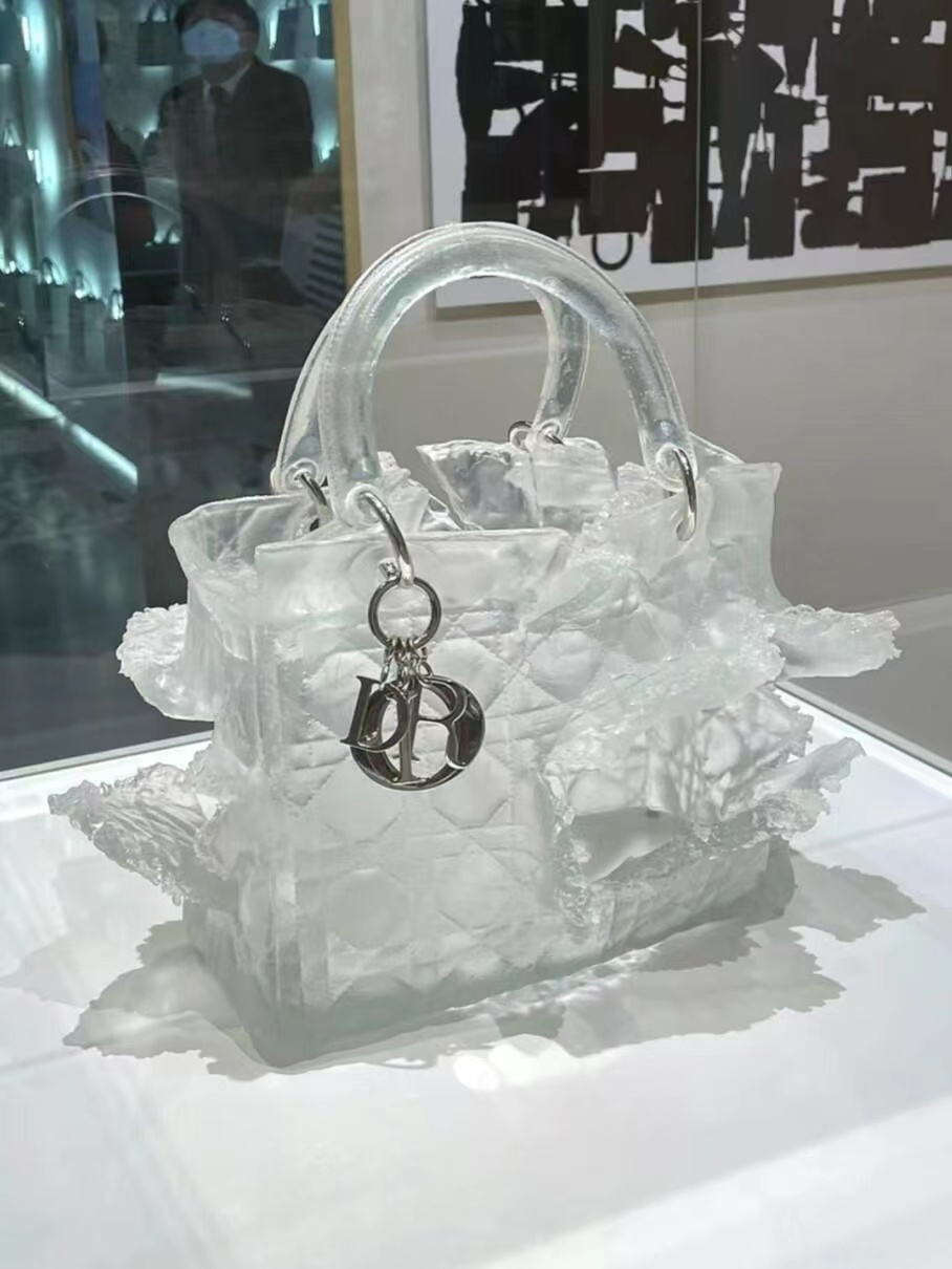 White Quilted Ruffle Top-Handle Handbag