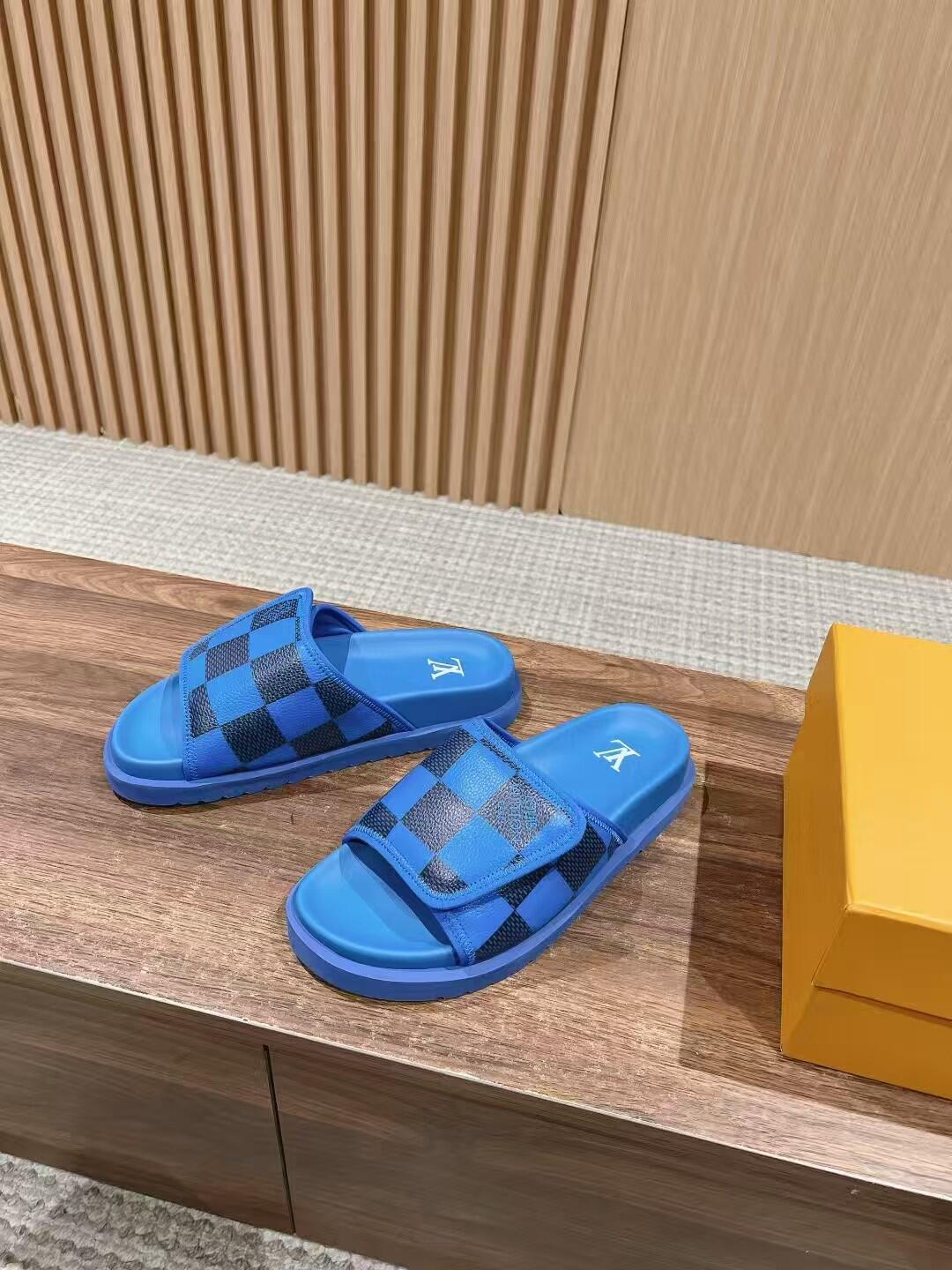 Checkerboard Slide Sandals