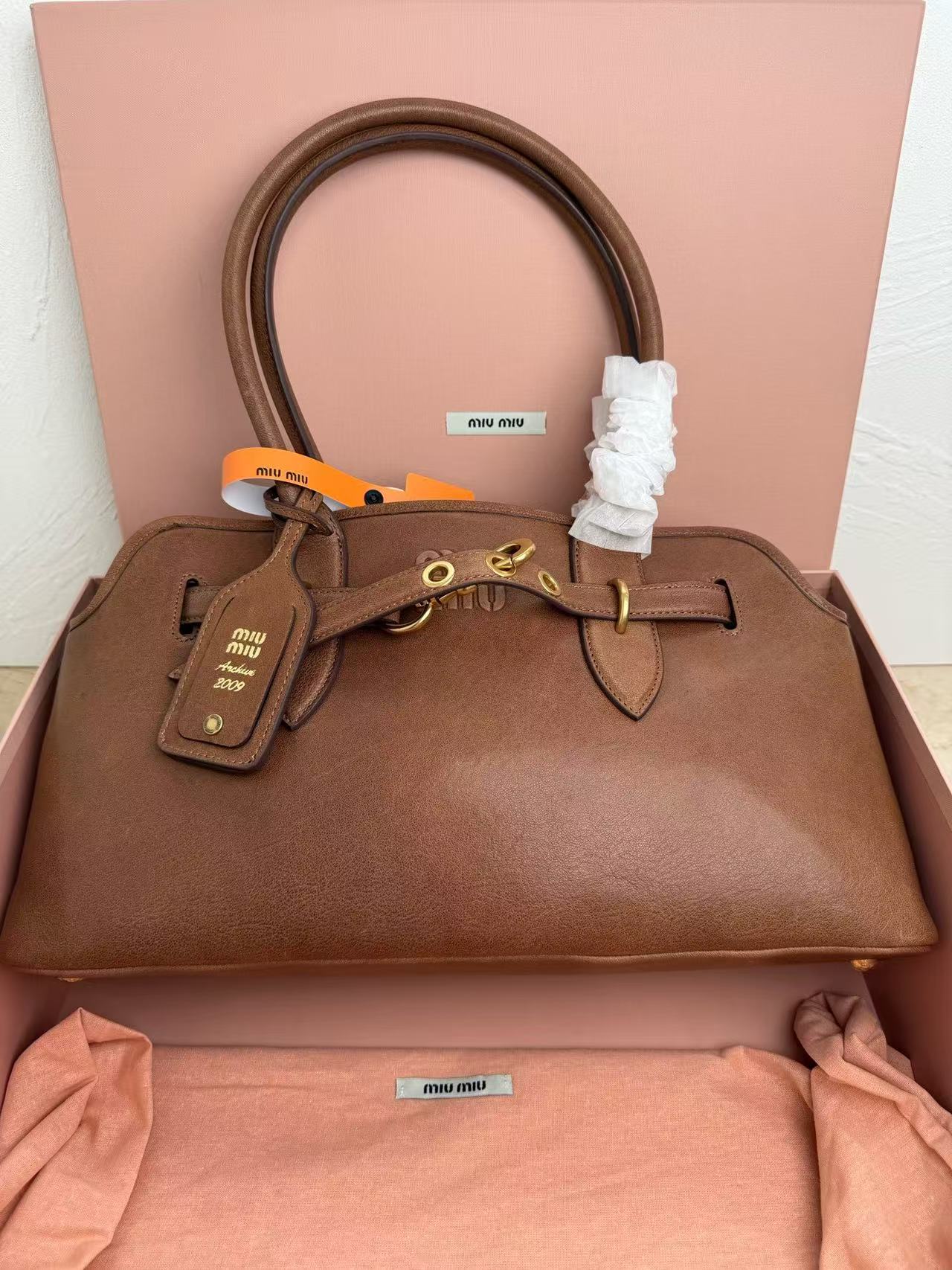 Miu Miu Brown Top-Handle Handbag