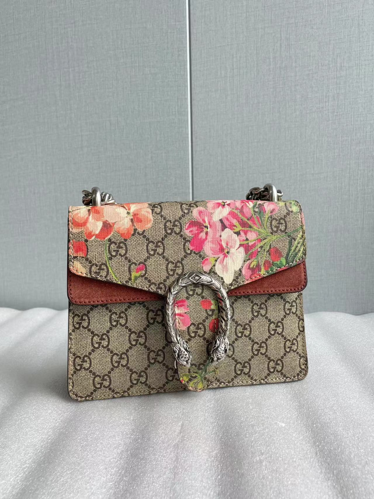 GUCCI Floral Monogram Shoulder Bag