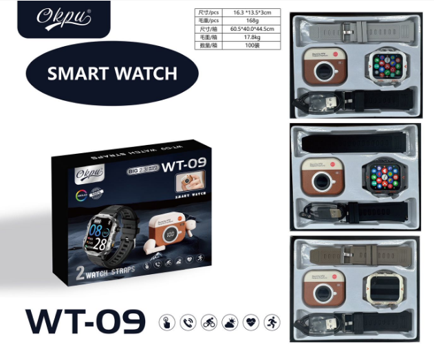 Okpu WT-09 Smart Watch with Light and Smart Earbuds Set