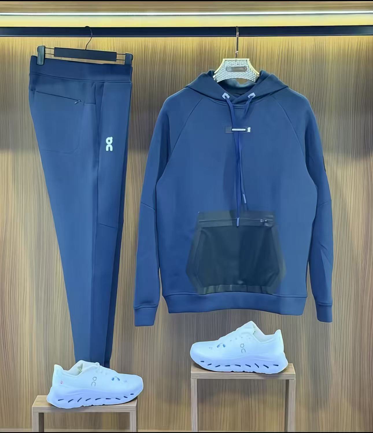 On Running Navy Hoodie and Jogger Set