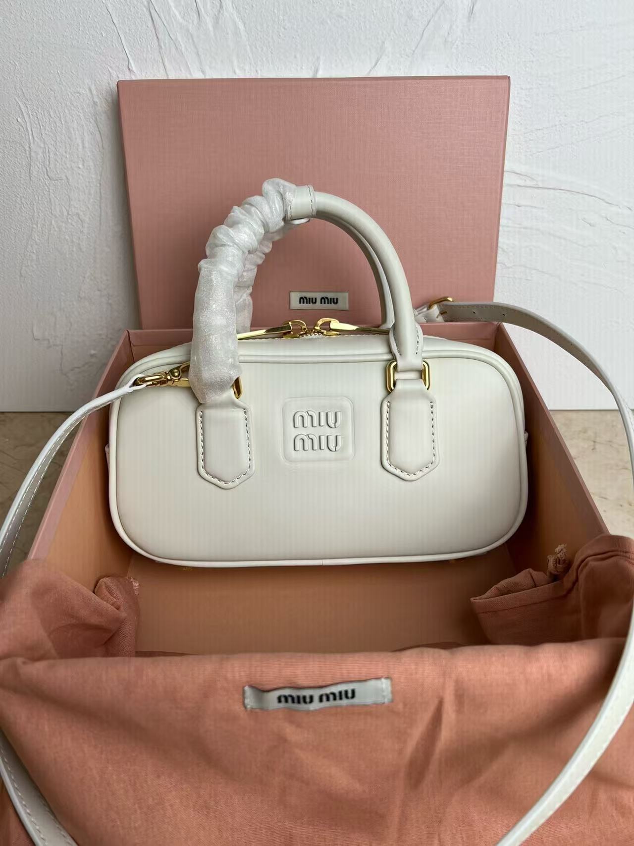 Miu Miu White Mini Boston Bag