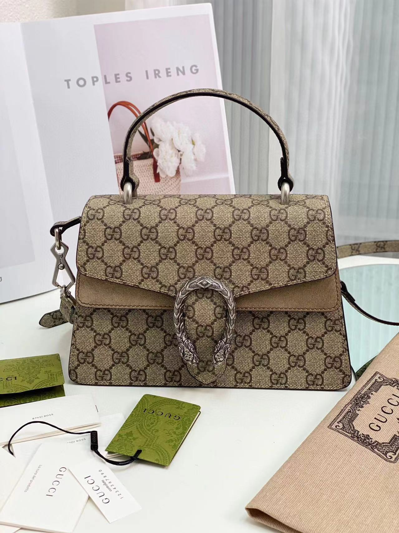 Gucci GG Monogram Top-Handle Shoulder Bag