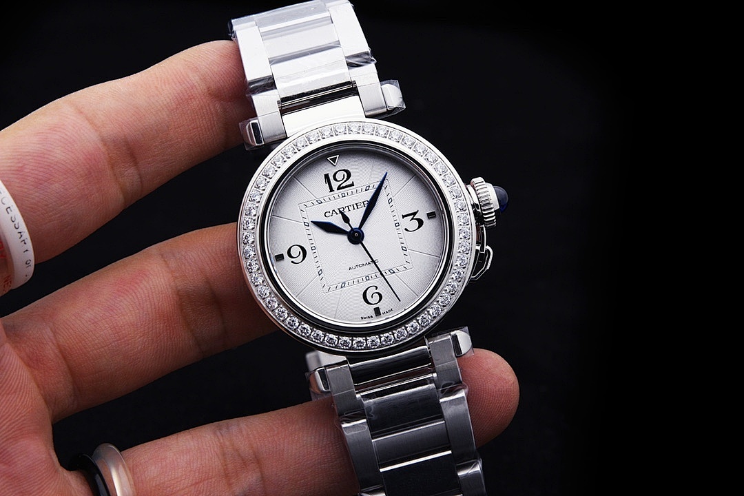 Cartier Automatic Crystal Bezel Watch